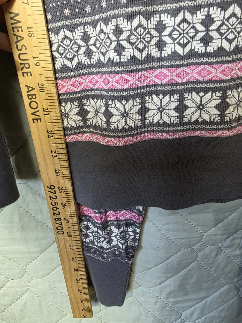 Victoria's Secret Cozy Gray & Pink Fair Isle Pajama Set Sz Small